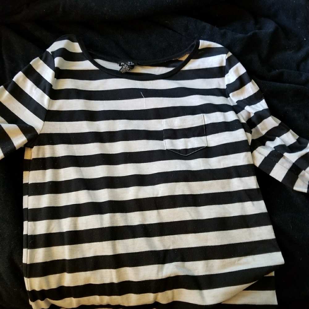 Black and off white/cream color top